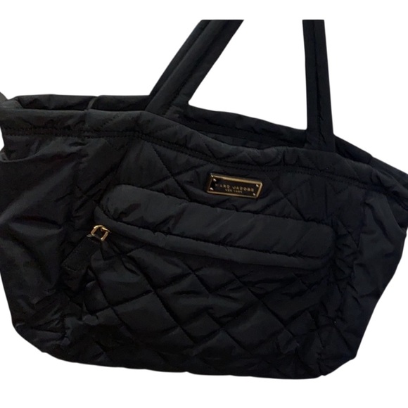 MARC JACOBS Marc Jacobs Black Quilted Nylon Medium Weekender Black Diaper Bag - Picture 2 of 6